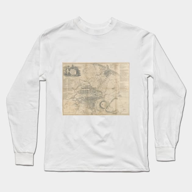 Vintage Map of Edinburgh Scotland (1818) Long Sleeve T-Shirt by Bravuramedia